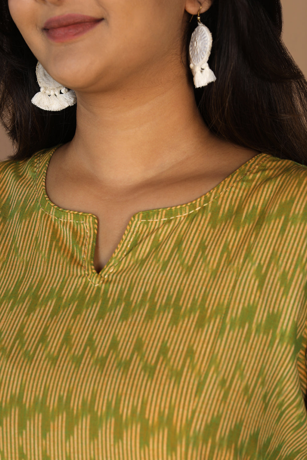 Image of Woven Ikat cotton kurta